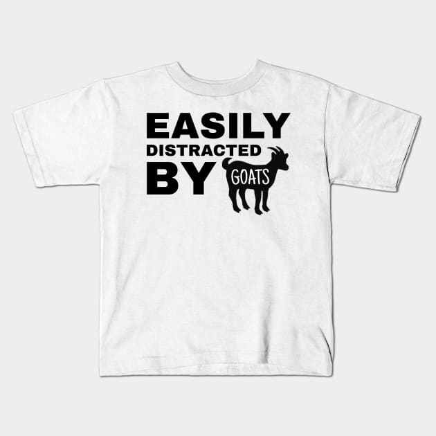 Easily Distracted by Goats - Goat Simulator Funny Kids T-Shirt by Trendy-Now